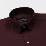 Vicenza Brown Plain Oxford Cotton Shirt - John Ellies