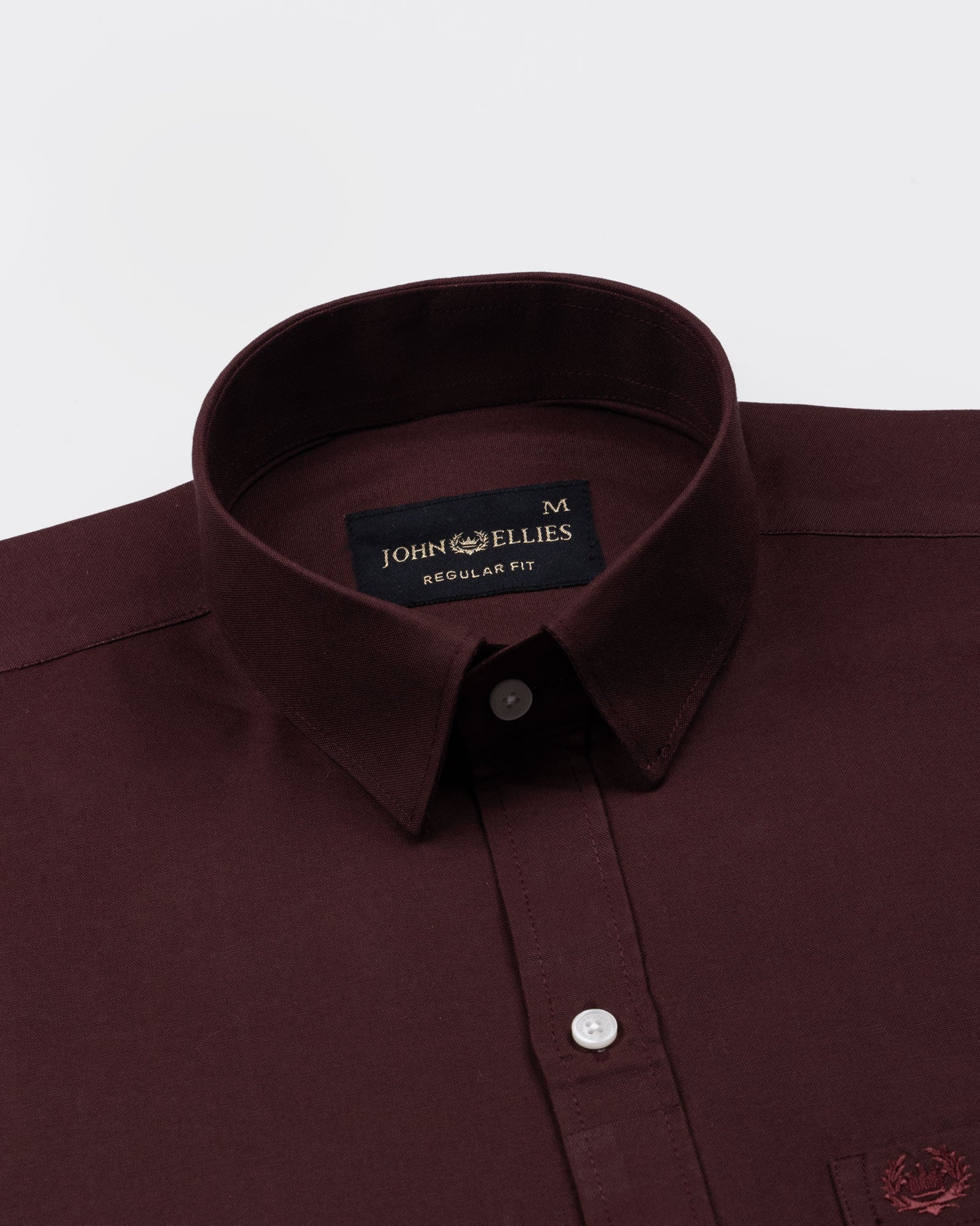 Vicenza Brown Plain Oxford Cotton Shirt - John Ellies