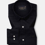 Vicenza Black Plain Oxford Cotton Shirt - John Ellies