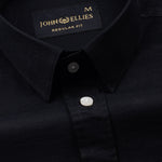 Vicenza Black Plain Oxford Cotton Shirt - John Ellies