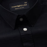Vicenza Black Plain Oxford Cotton Shirt - John Ellies