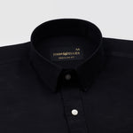 Vicenza Black Plain Oxford Cotton Shirt - John Ellies