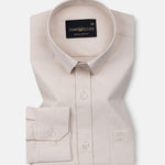 Vicenza Cream Plain Oxford Cotton Shirt - John Ellies