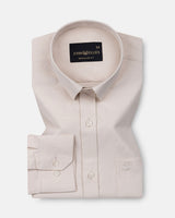 Vicenza Cream Plain Oxford Cotton Shirt
