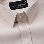 Vicenza Cream Plain Oxford Cotton Shirt - John Ellies