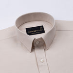 Vicenza Cream Plain Oxford Cotton Shirt - John Ellies