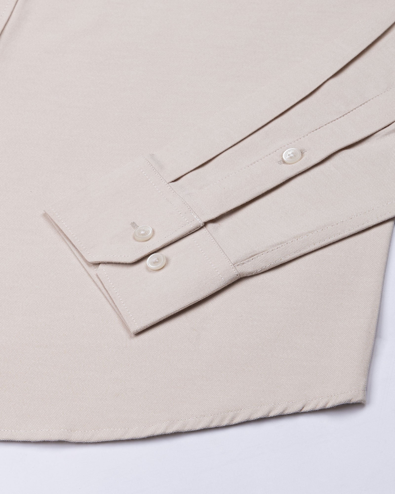 Vicenza Cream Plain Oxford Cotton Shirt - John Ellies