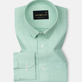 Winslow Lime Stripes Oxford Cotton Shirt - John Ellies
