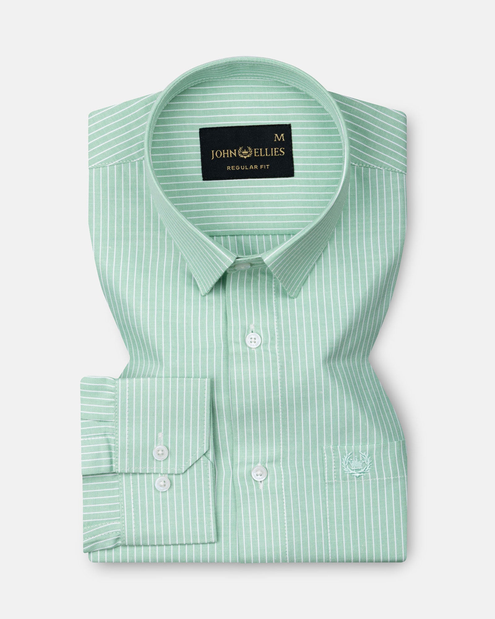 Winslow Lime Stripes Oxford Cotton Shirt - John Ellies