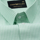 Winslow Lime Stripes Oxford Cotton Shirt - John Ellies