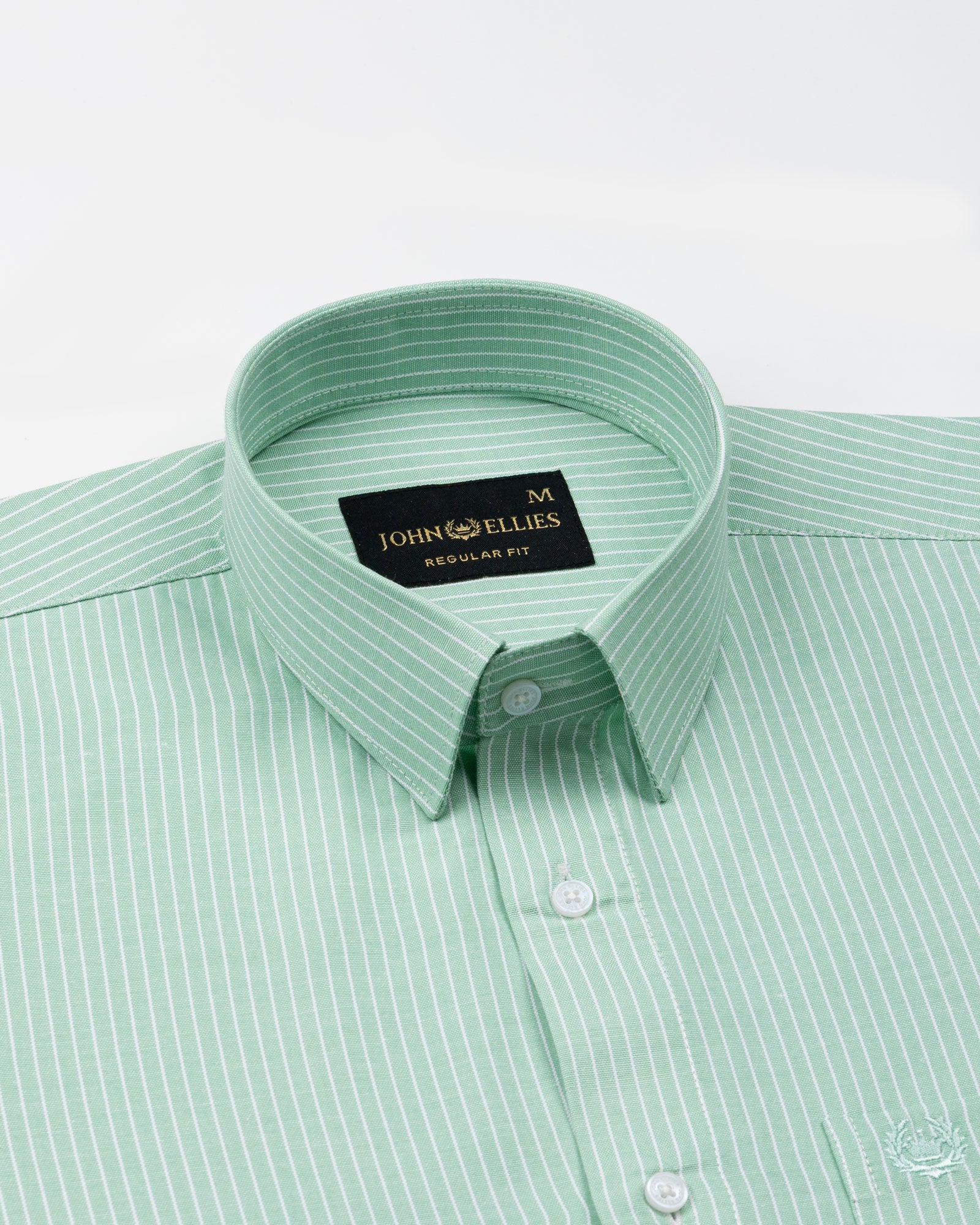 Winslow Lime Stripes Oxford Cotton Shirt - John Ellies