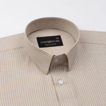 Winslow Beige Stripes Oxford Cotton Shirt - John Ellies