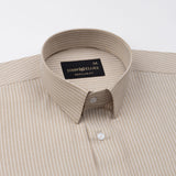 Winslow Beige Stripes Oxford Cotton Shirt - John Ellies