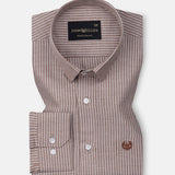 Winslow Brown Stripes Oxford Cotton Shirt - John Ellies