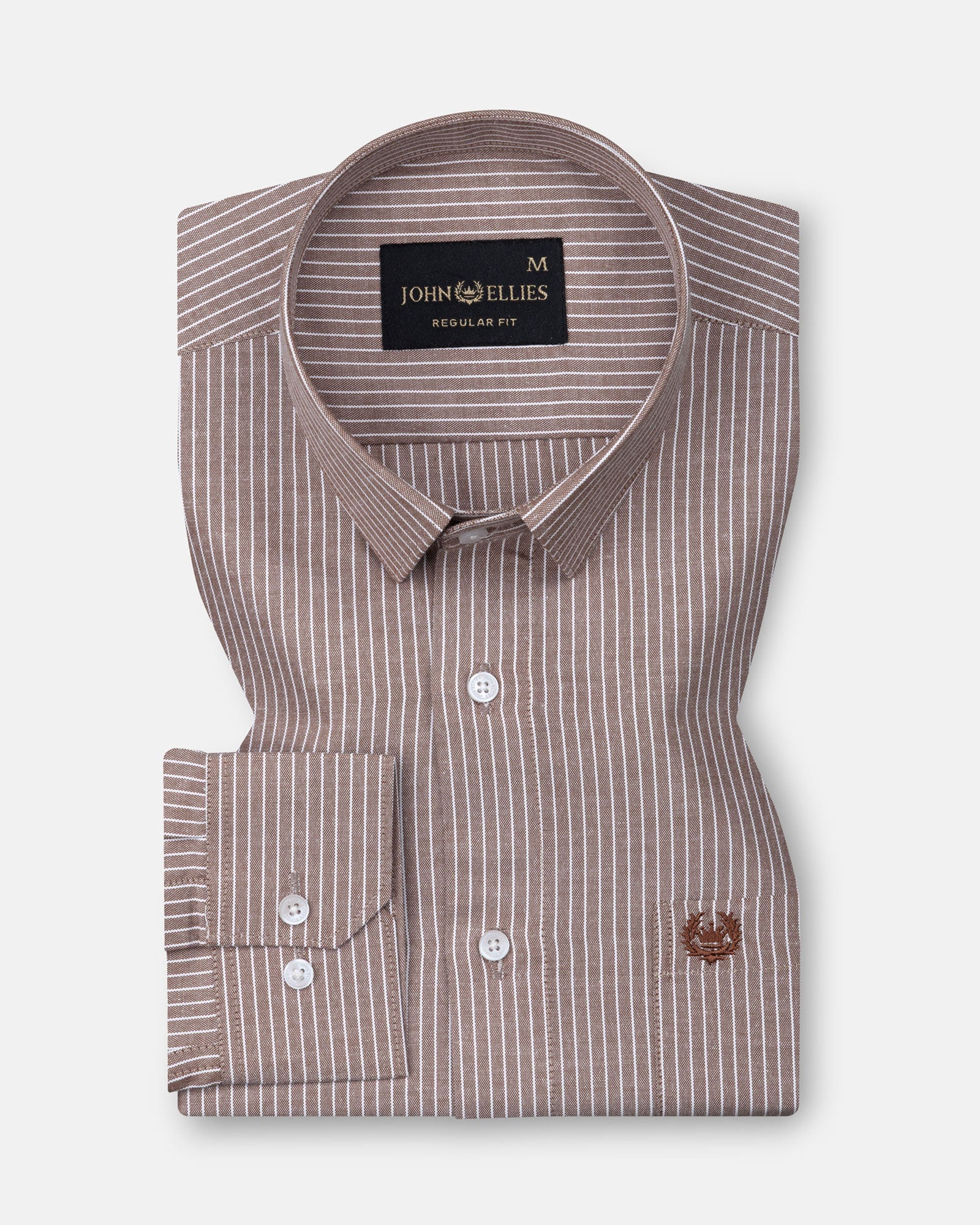 Winslow Brown Stripes Oxford Cotton Shirt - John Ellies