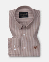 Winslow Brown Stripes Oxford Cotton Shirt