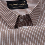 Winslow Brown Stripes Oxford Cotton Shirt - John Ellies