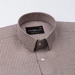Winslow Brown Stripes Oxford Cotton Shirt - John Ellies