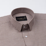Winslow Brown Stripes Oxford Cotton Shirt - John Ellies