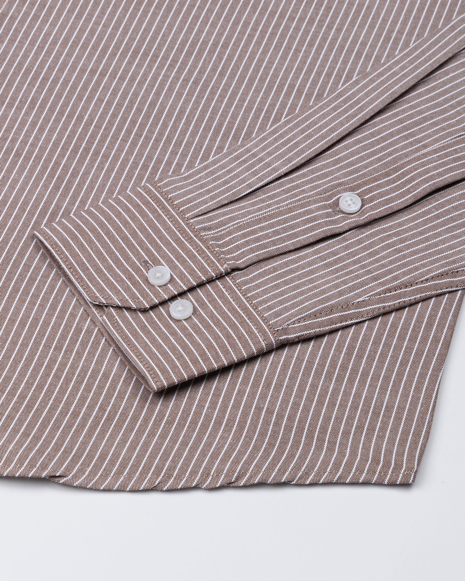 Winslow Brown Stripes Oxford Cotton Shirt - John Ellies