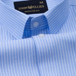 Winslow Blue Stripes Oxford Cotton Shirt - John Ellies