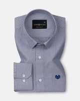 Winslow Navy Blue Stripes Oxford Cotton Shirt