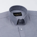 Winslow Navy Blue Stripes Oxford Cotton Shirt - John Ellies