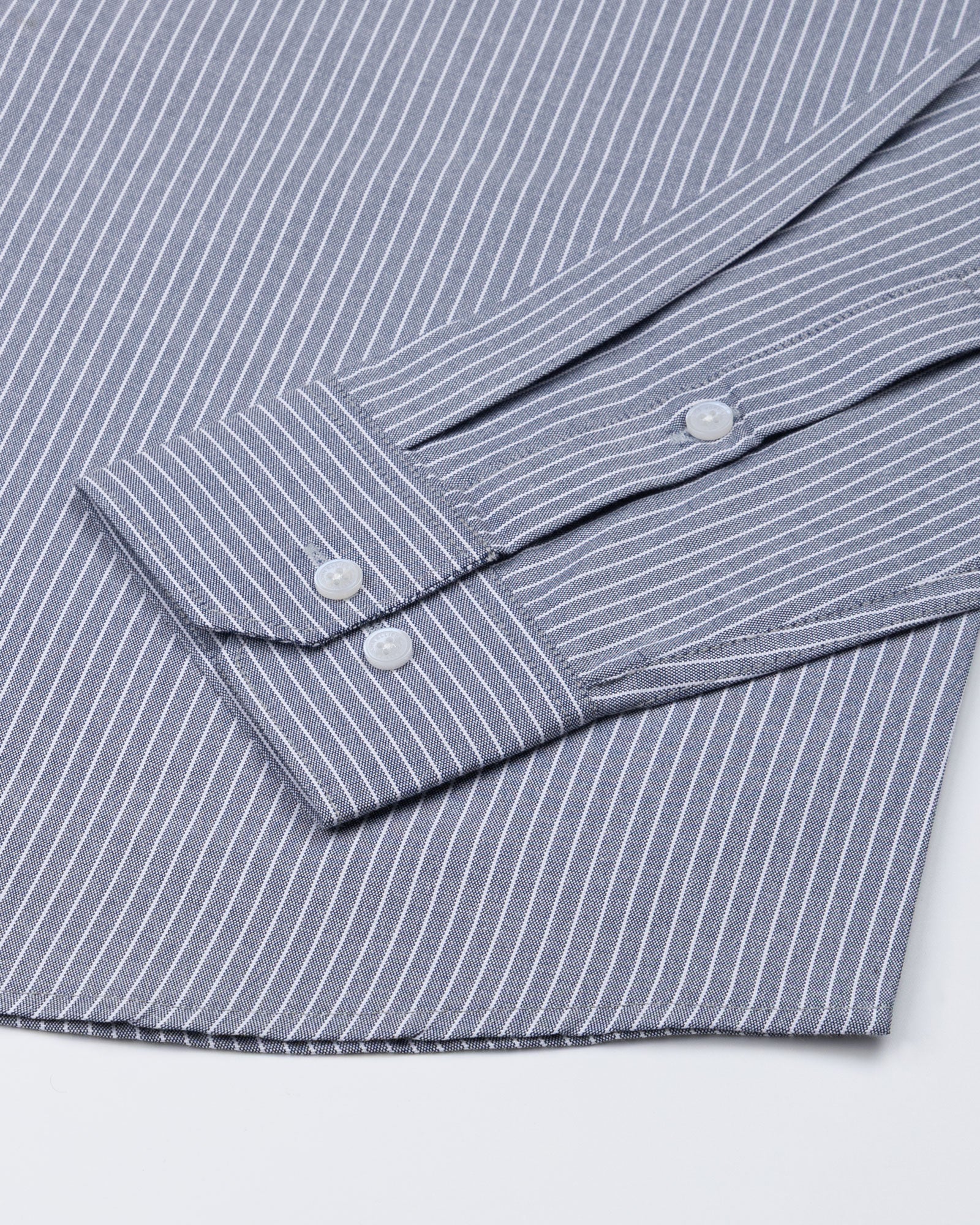 Winslow Navy Blue Stripes Oxford Cotton Shirt - John Ellies
