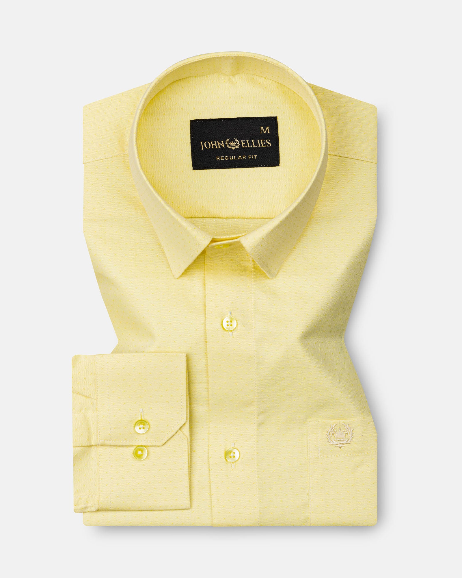 Belagio Lamon Yellow Printed Cotton Shirt - John Ellies