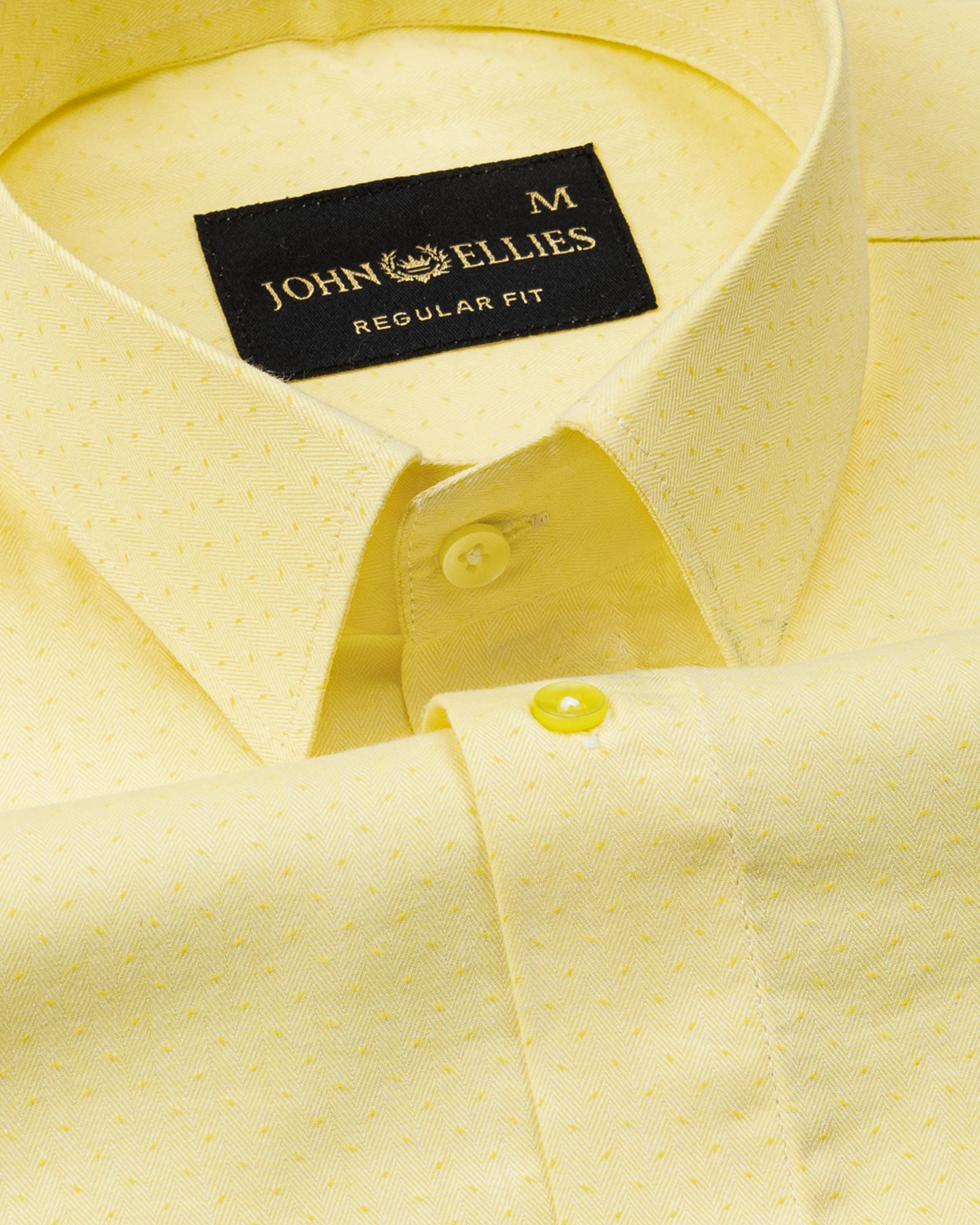 Belagio Lamon Yellow Printed Cotton Shirt - John Ellies