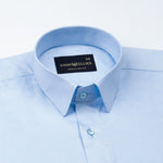 Belagio Powder Blue Printed Cotton Shirt - John Ellies
