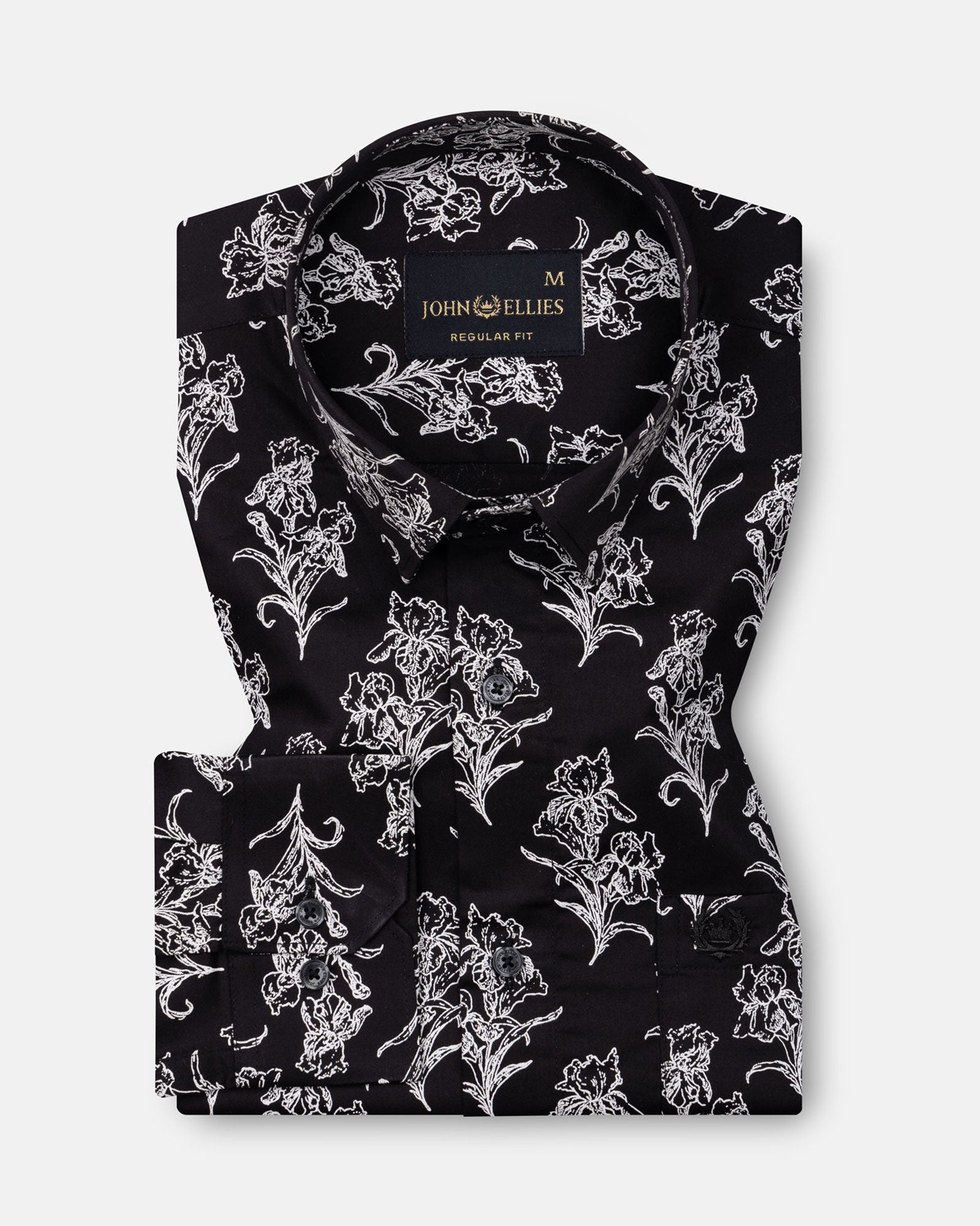 Belagio Black Printed Cotton Shirt - John Ellies