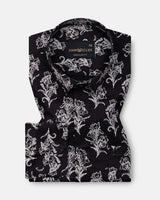 Belagio Black Printed Cotton Shirt