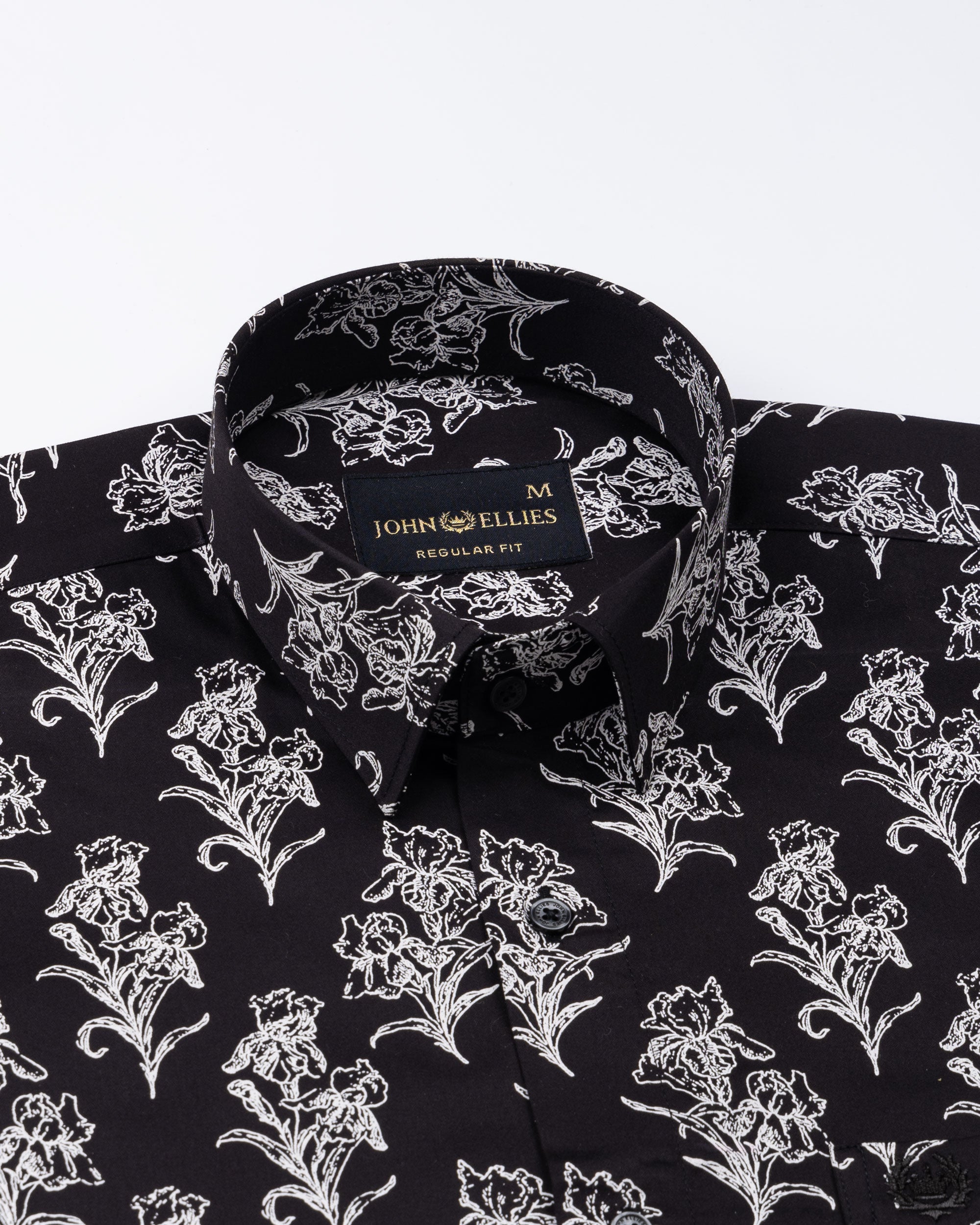 Belagio Black Printed Cotton Shirt - John Ellies