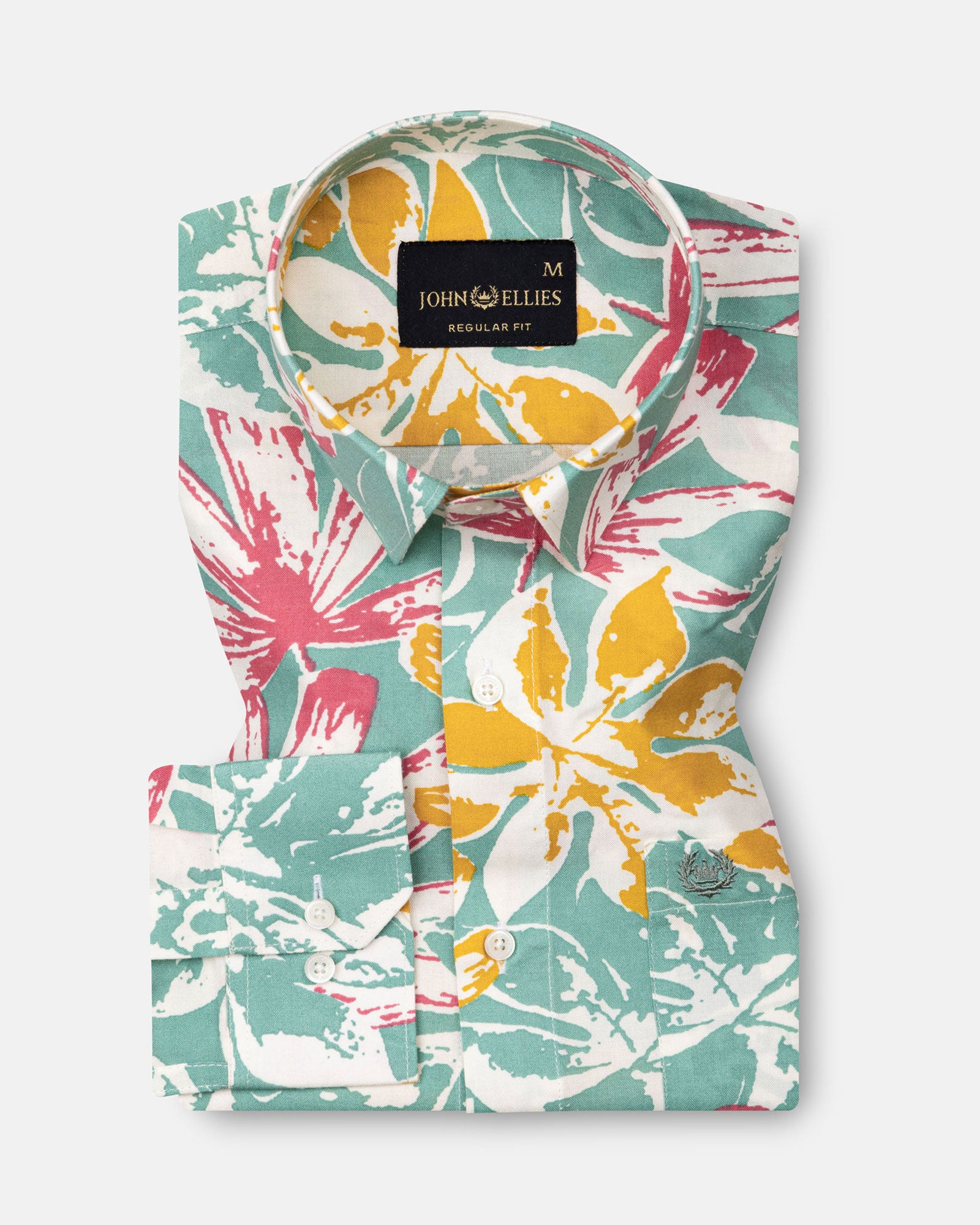 Belagio Olive Printed Cotton Shirt - John Ellies