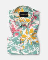 Belagio Olive Printed Cotton Shirt