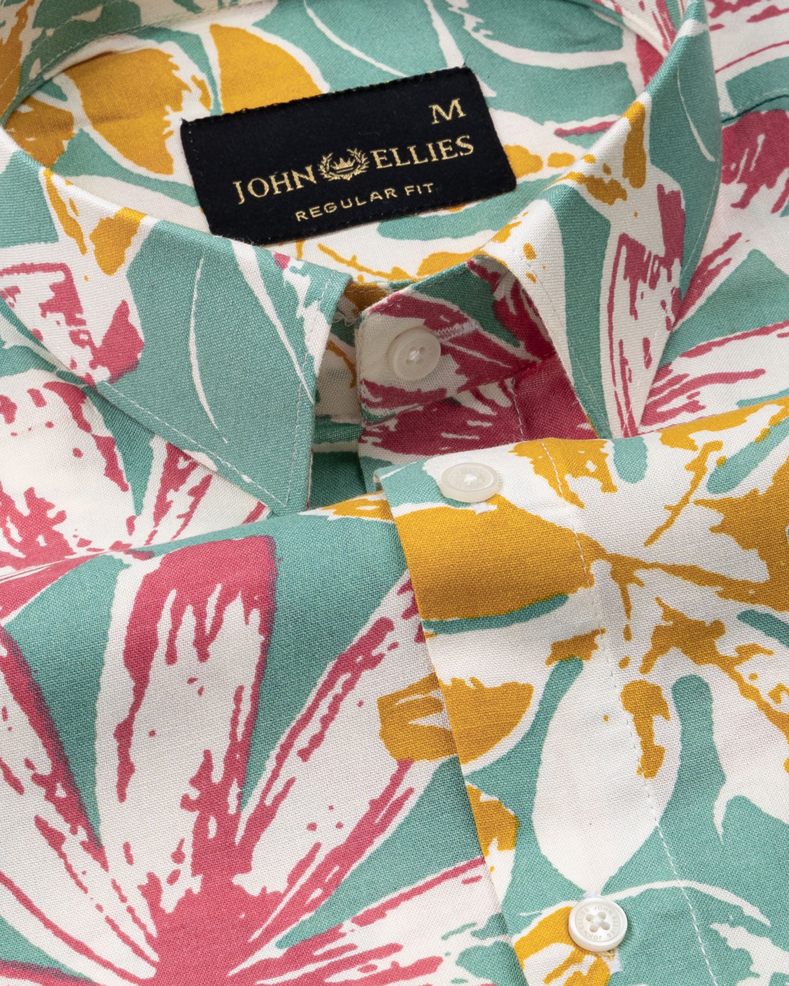 Belagio Olive Printed Cotton Shirt - John Ellies
