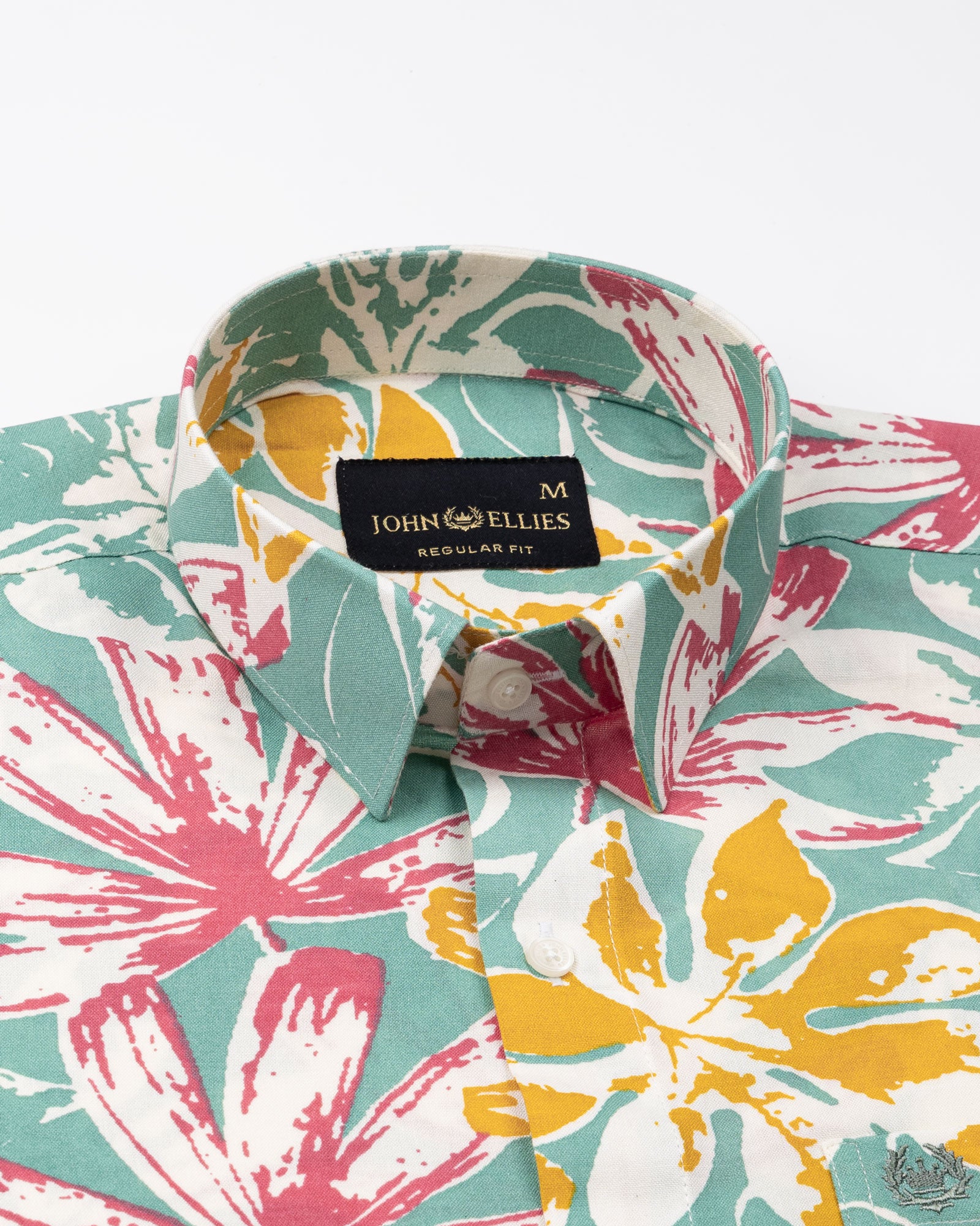 Belagio Olive Printed Cotton Shirt - John Ellies