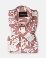 Belagio Peach Printed Cotton Shirt