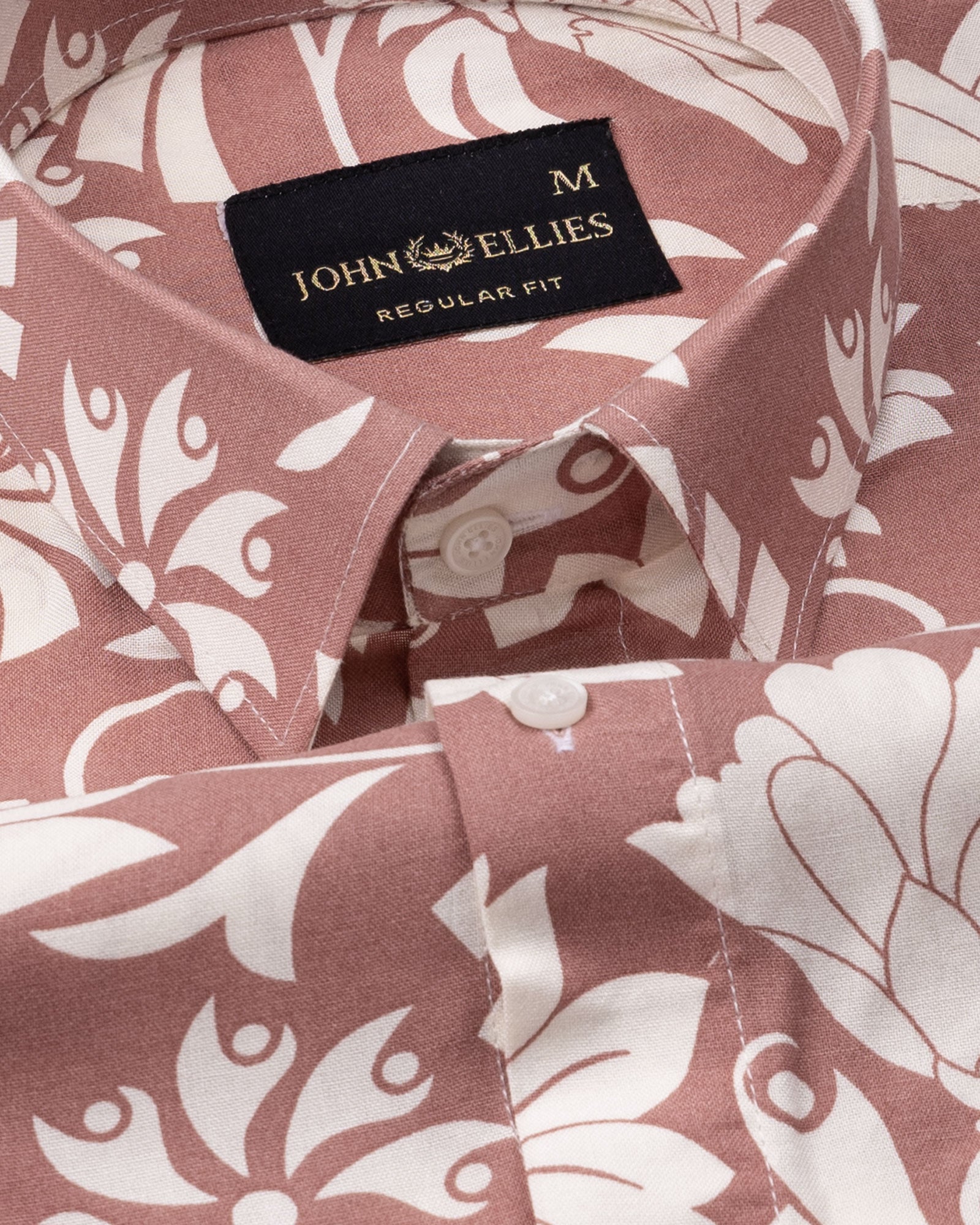 Belagio Peach Printed Cotton Shirt - John Ellies