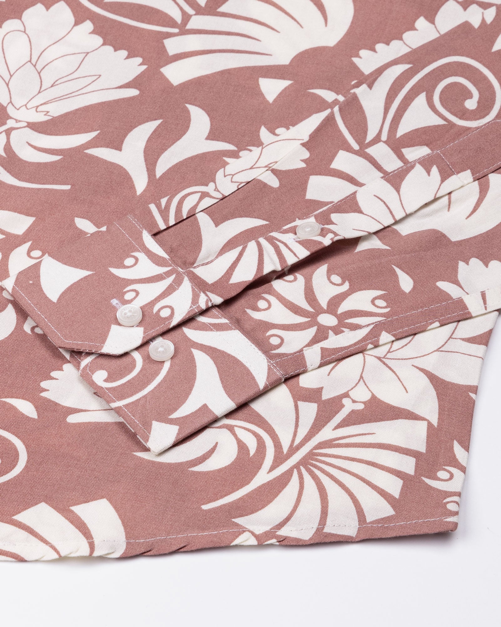 Belagio Peach Printed Cotton Shirt - John Ellies