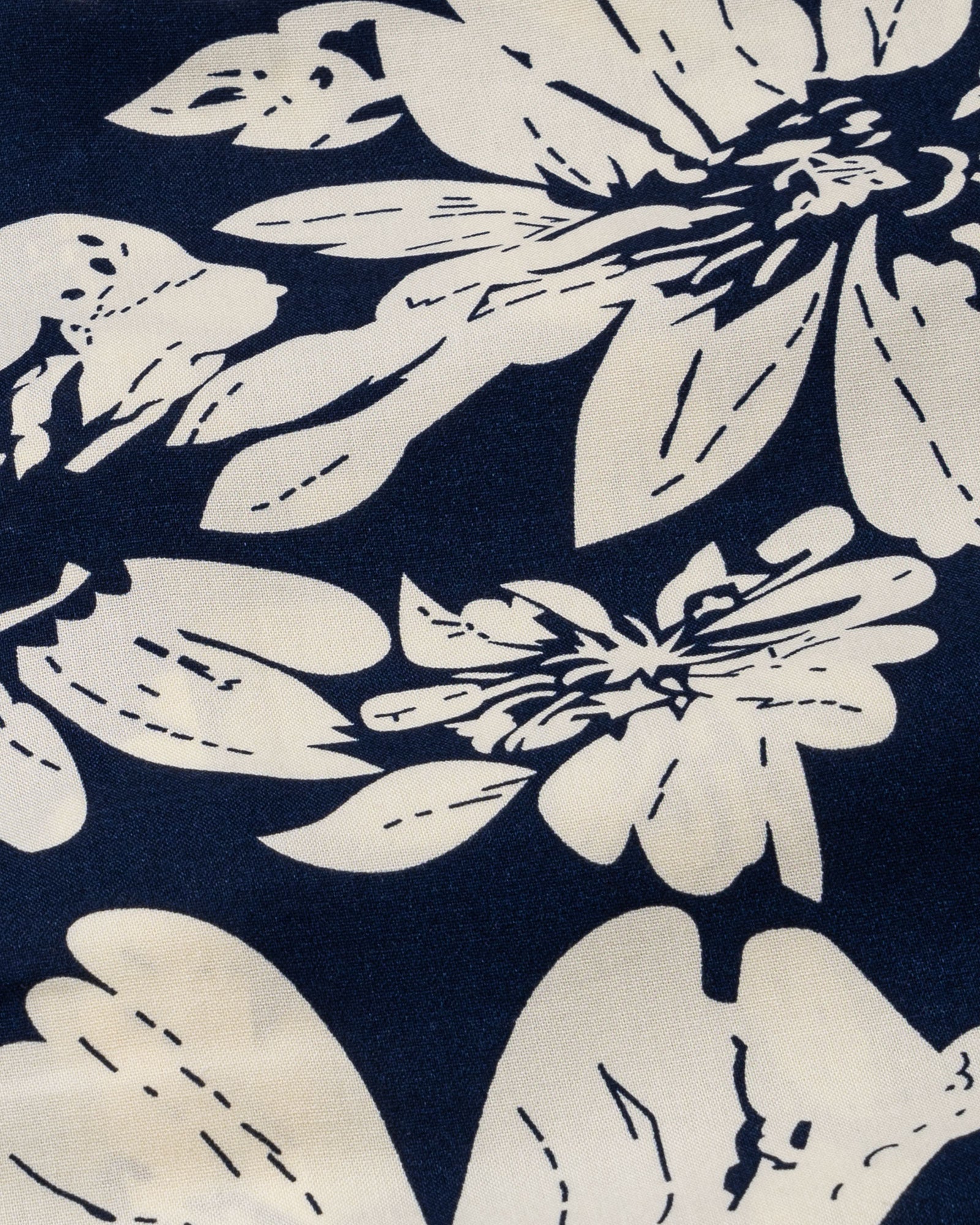 Belagio Navy Blue Printed Cotton Shirt - John Ellies
