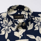 Belagio Navy Blue Printed Cotton Shirt - John Ellies