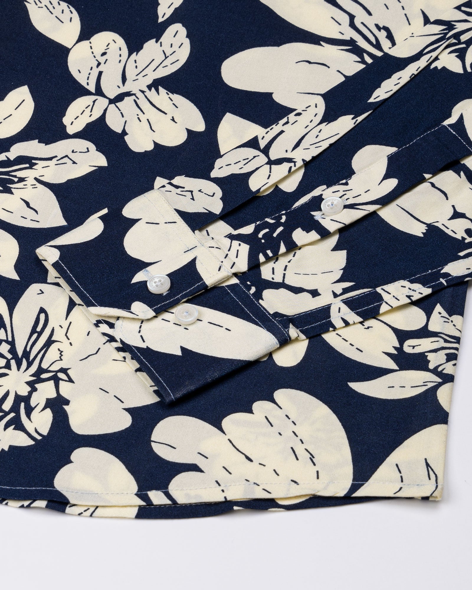 Belagio Navy Blue Printed Cotton Shirt - John Ellies