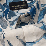 Belagio Royal Blue Printed Cotton Shirt - John Ellies