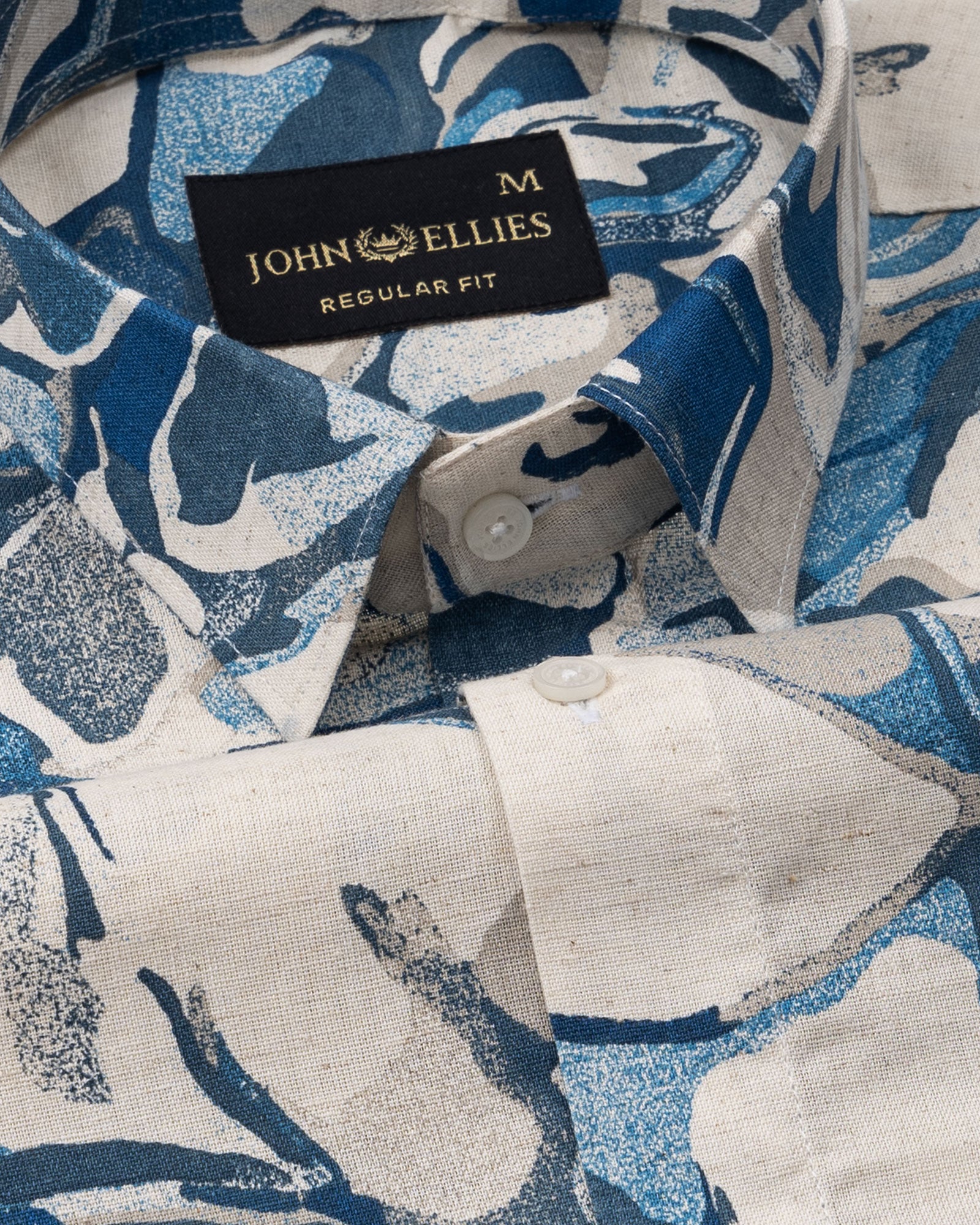 Belagio Royal Blue Printed Cotton Shirt - John Ellies