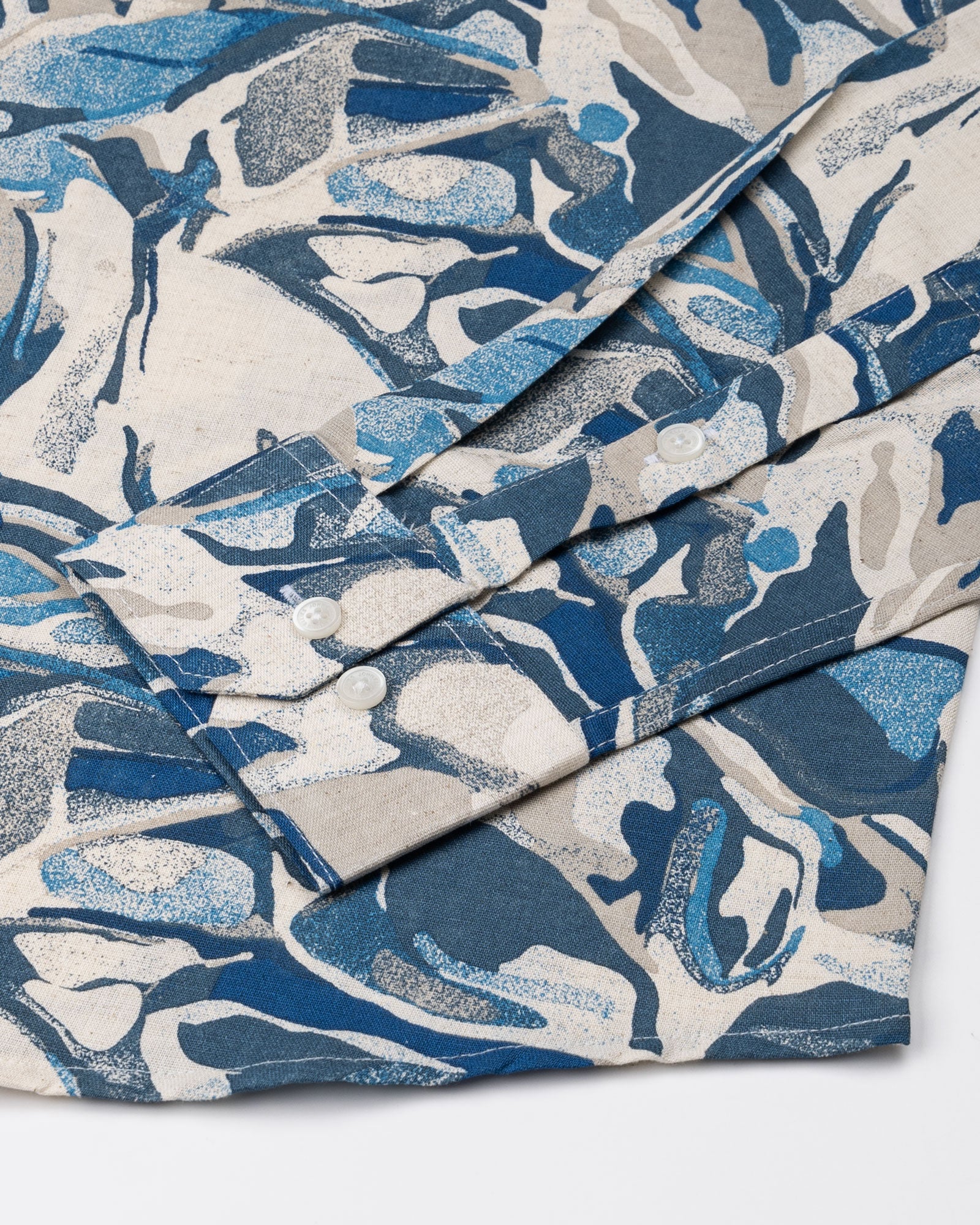 Belagio Royal Blue Printed Cotton Shirt - John Ellies
