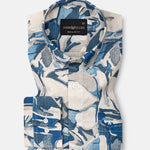 Belagio Royal Blue Printed Cotton Shirt - John Ellies