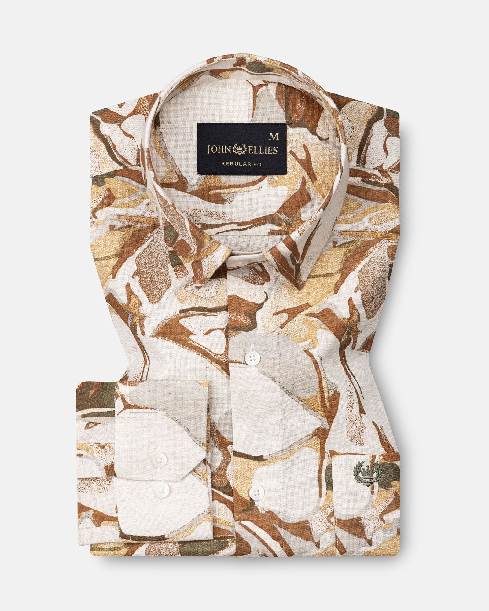Belagio Gold Printed Cotton Shirt - John Ellies