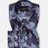 Belagio Purple Printed Cotton Shirt - John Ellies